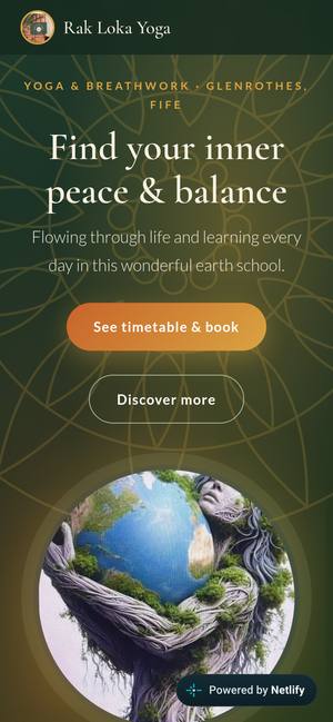 Rak Loka Yoga website on a phone