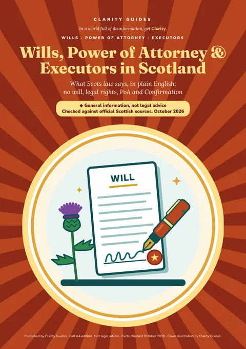 Cover of Wills, Power of Attorney & Executors in Scotland