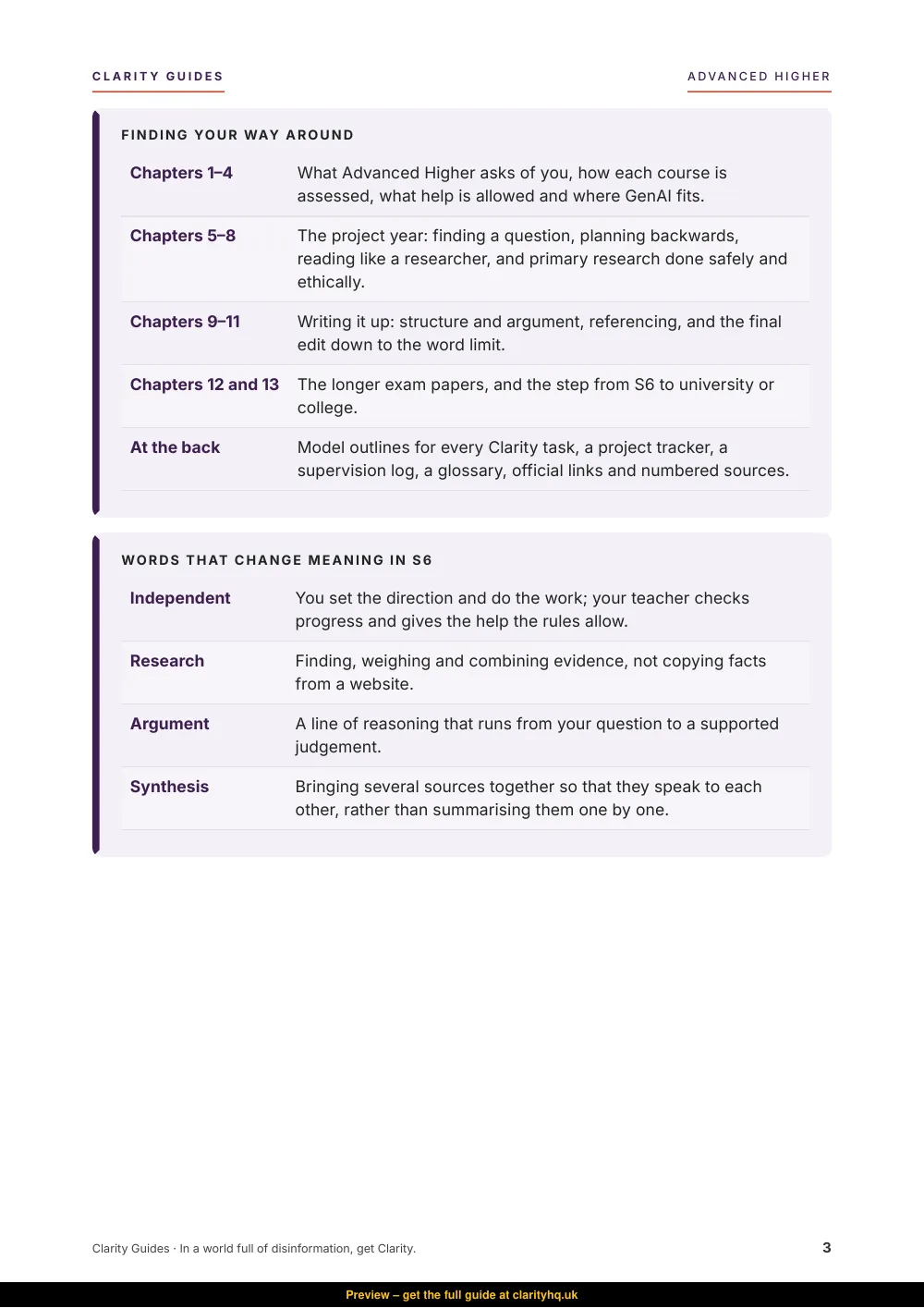 Advanced Higher Survival Guide, preview page 3