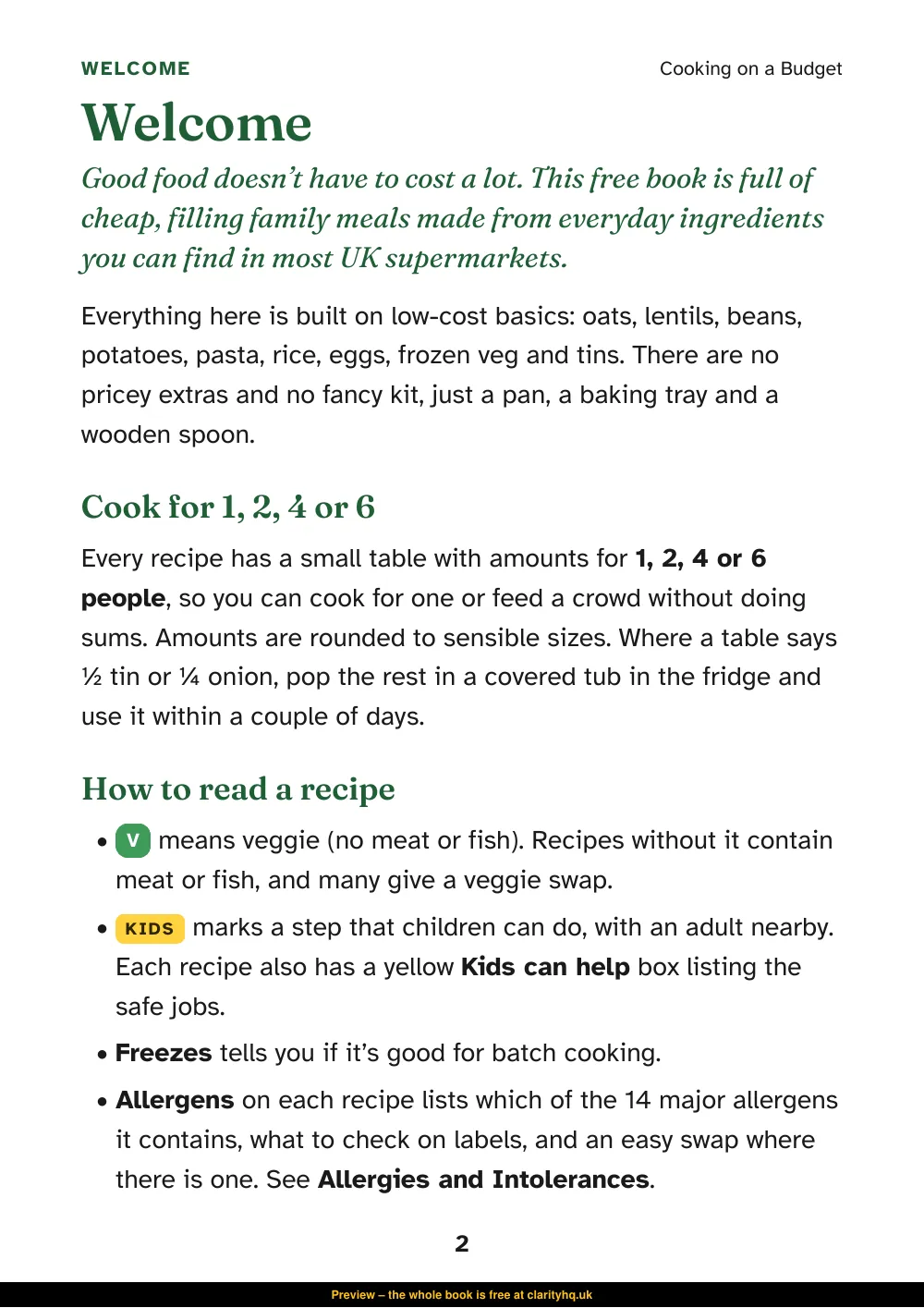 Cooking on a Budget, preview page 2