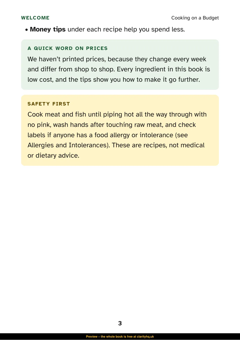 Cooking on a Budget, preview page 3