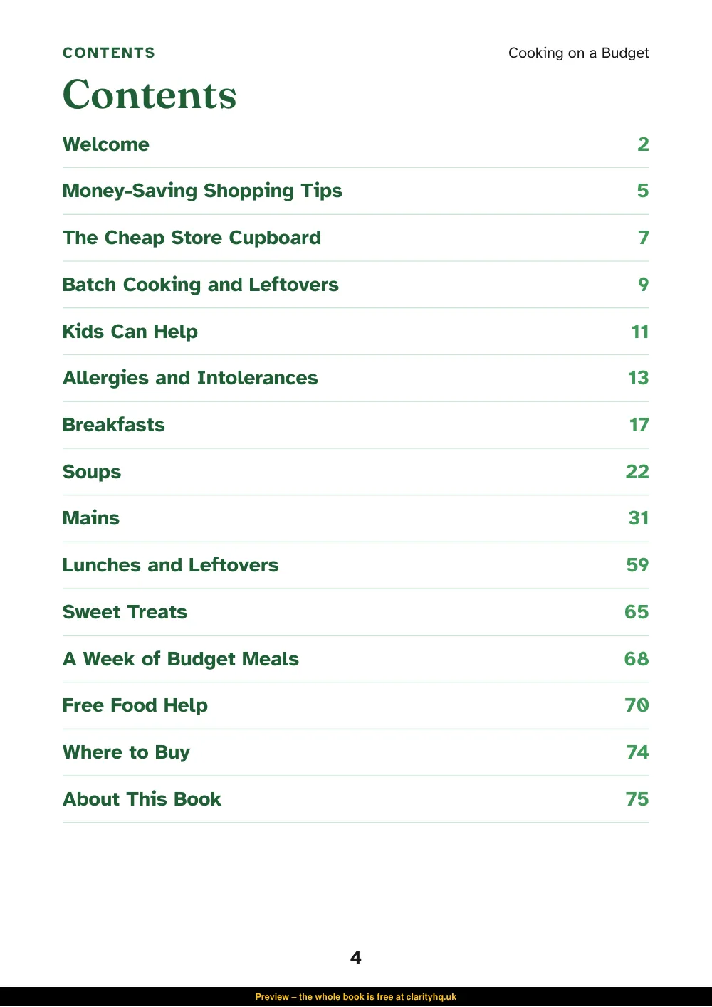 Cooking on a Budget, preview page 4