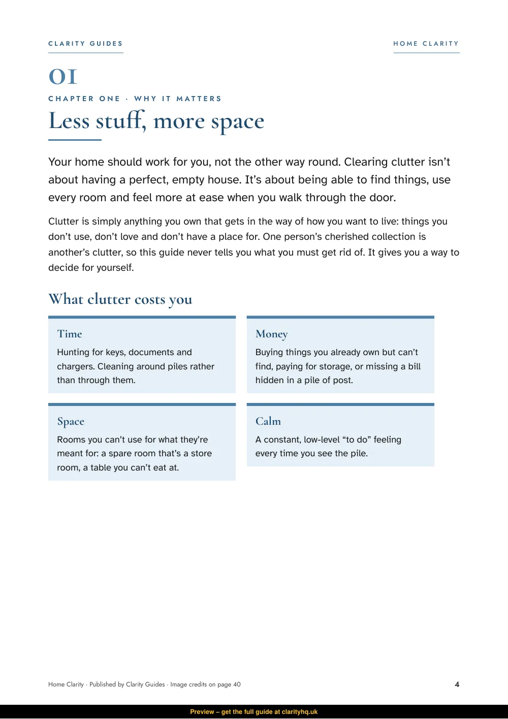 Declutter Your Home and Mind, preview page 4