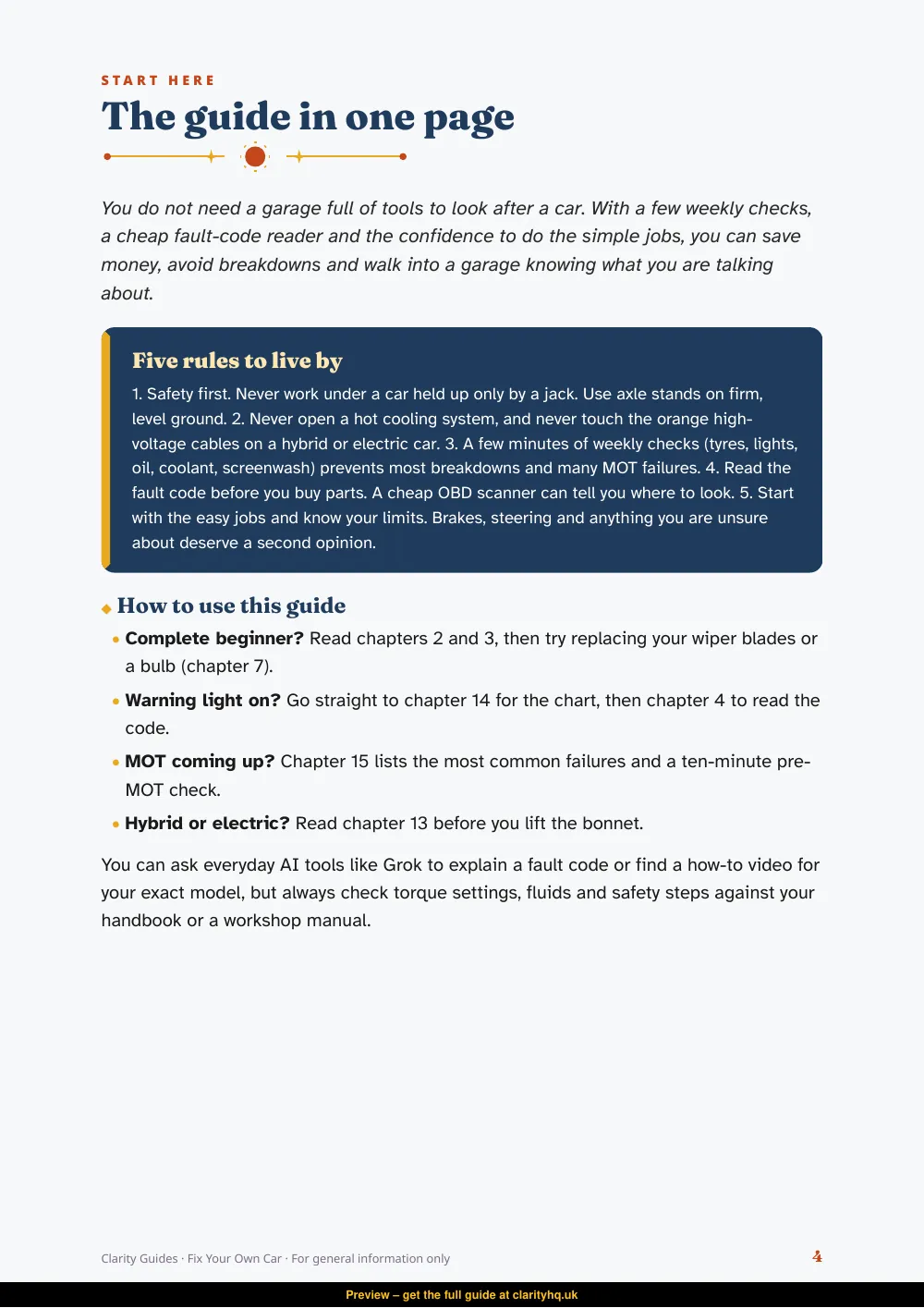 Fix Your Own Car, preview page 4