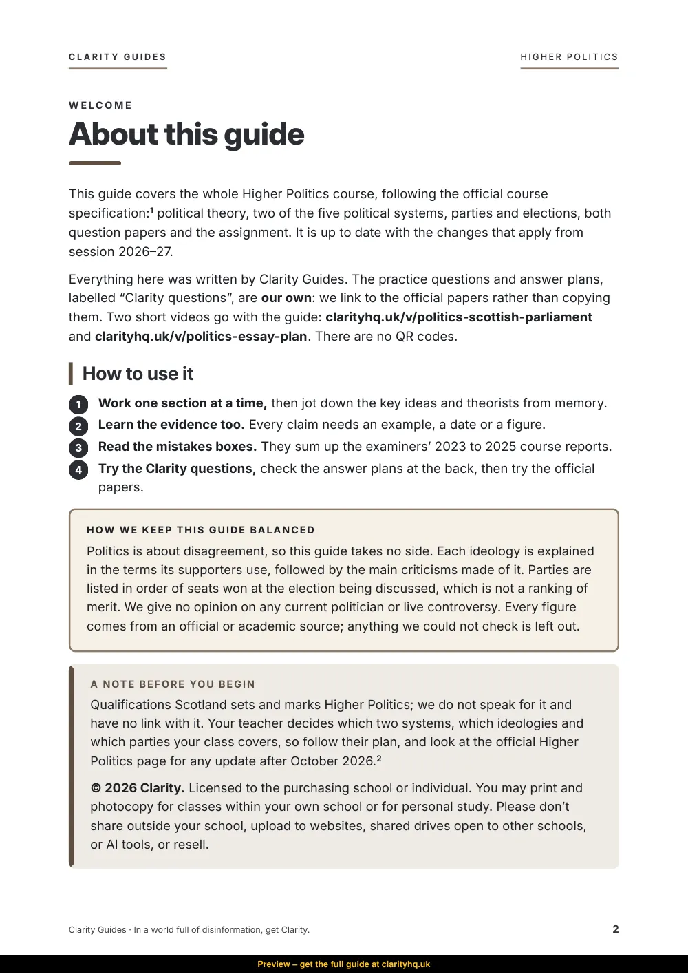 Higher Politics, preview page 2