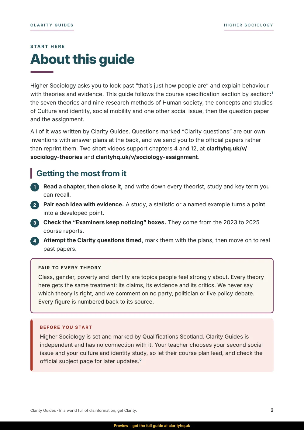 Higher Sociology, preview page 2