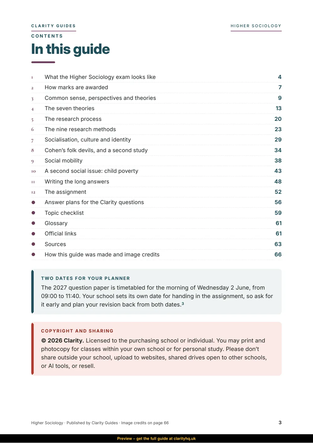 Higher Sociology, preview page 3
