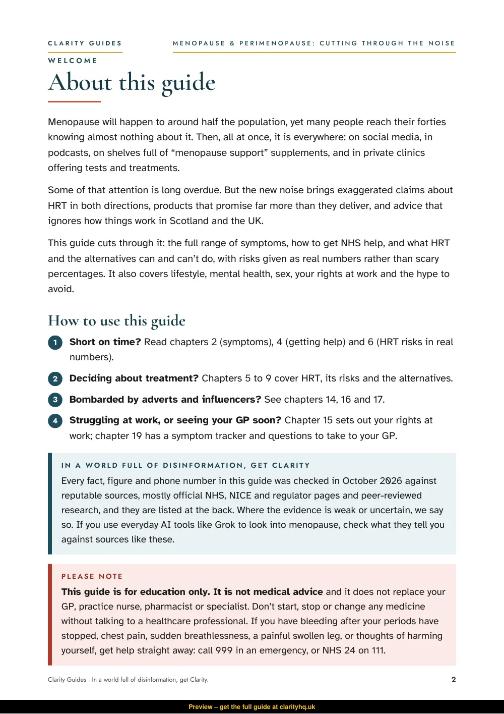 Menopause, preview page 2