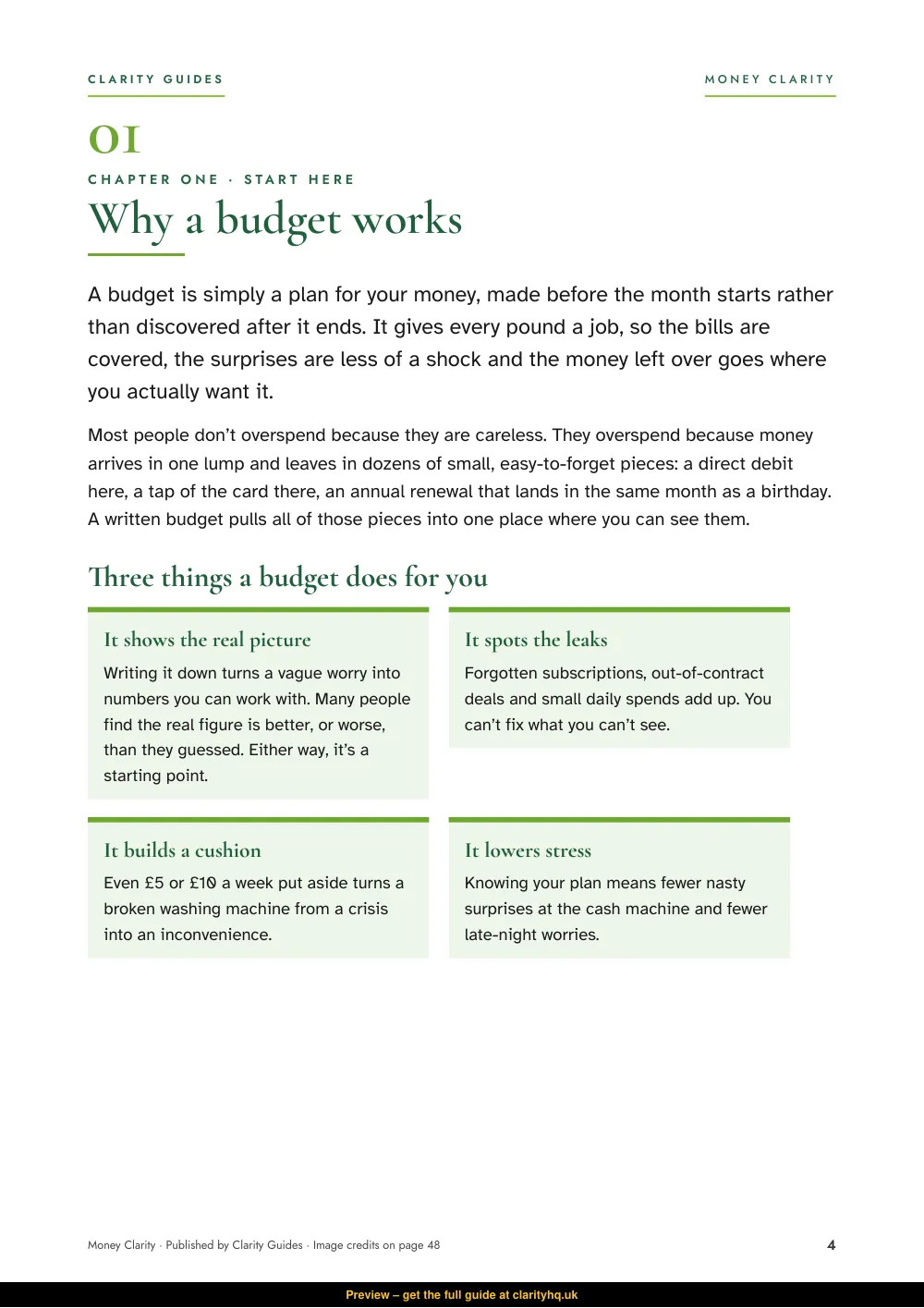 Money Clarity, preview page 4