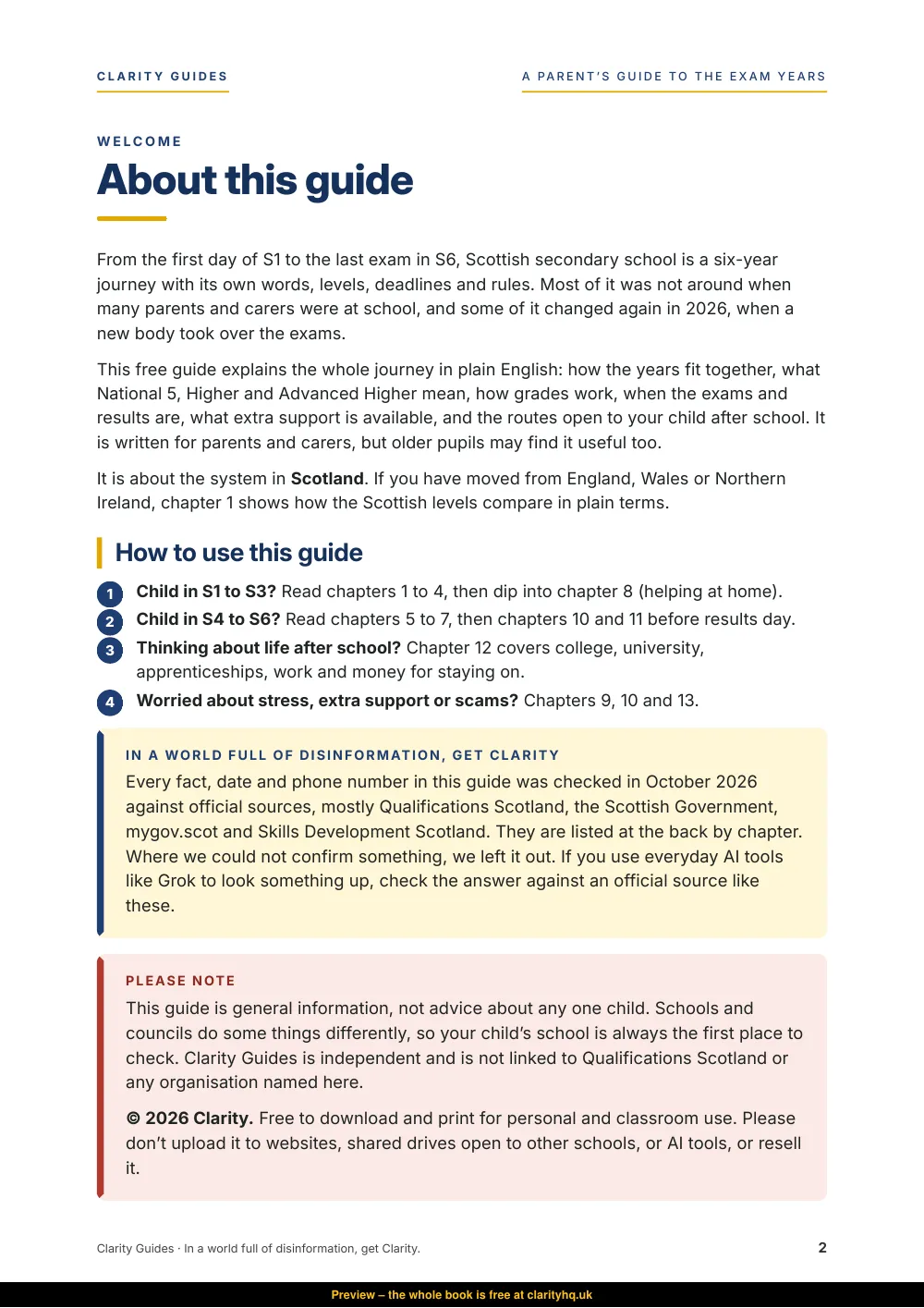 A Parent’s Guide to the Exam Years, preview page 2