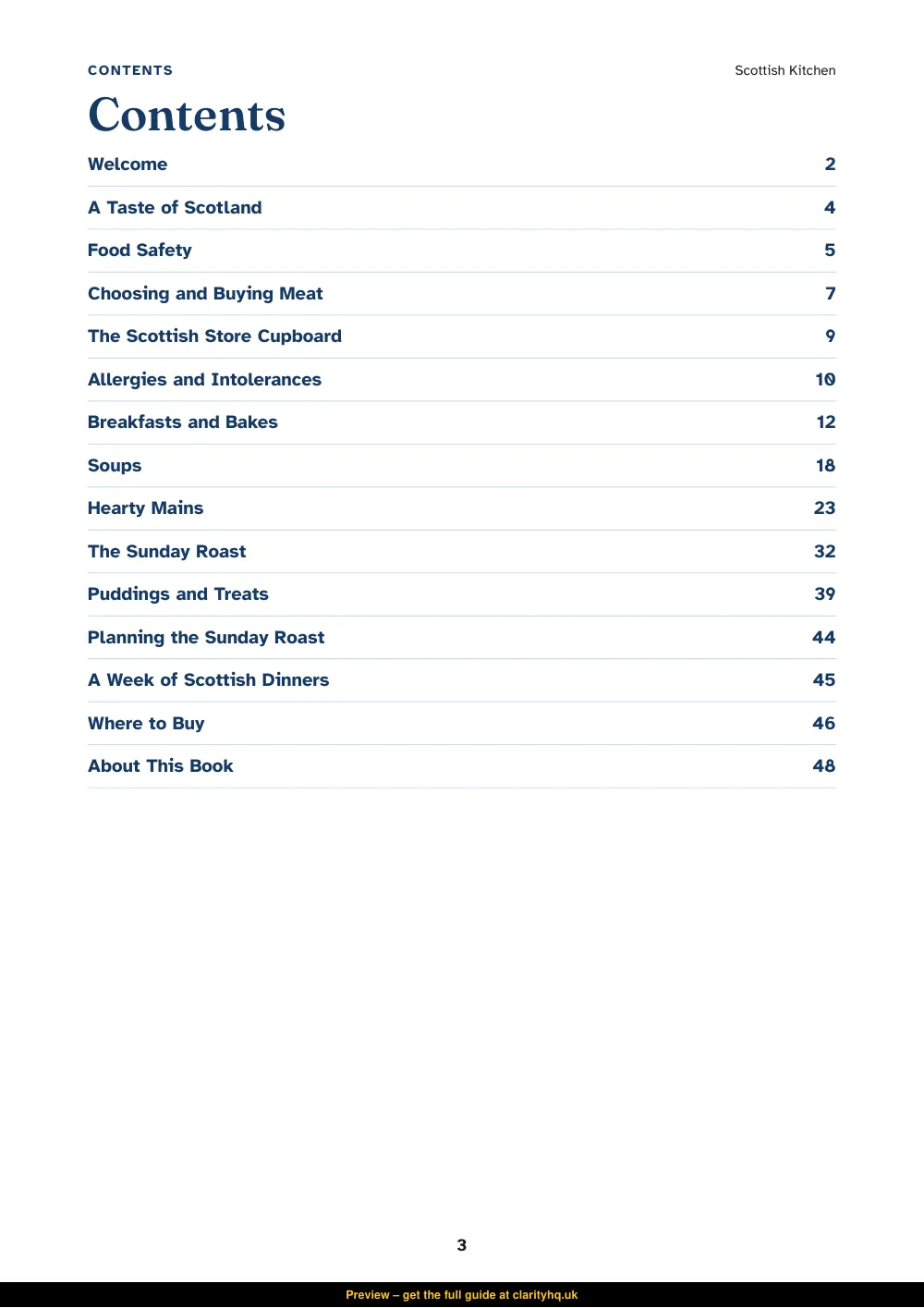 Scottish Kitchen cookbook, preview page 3