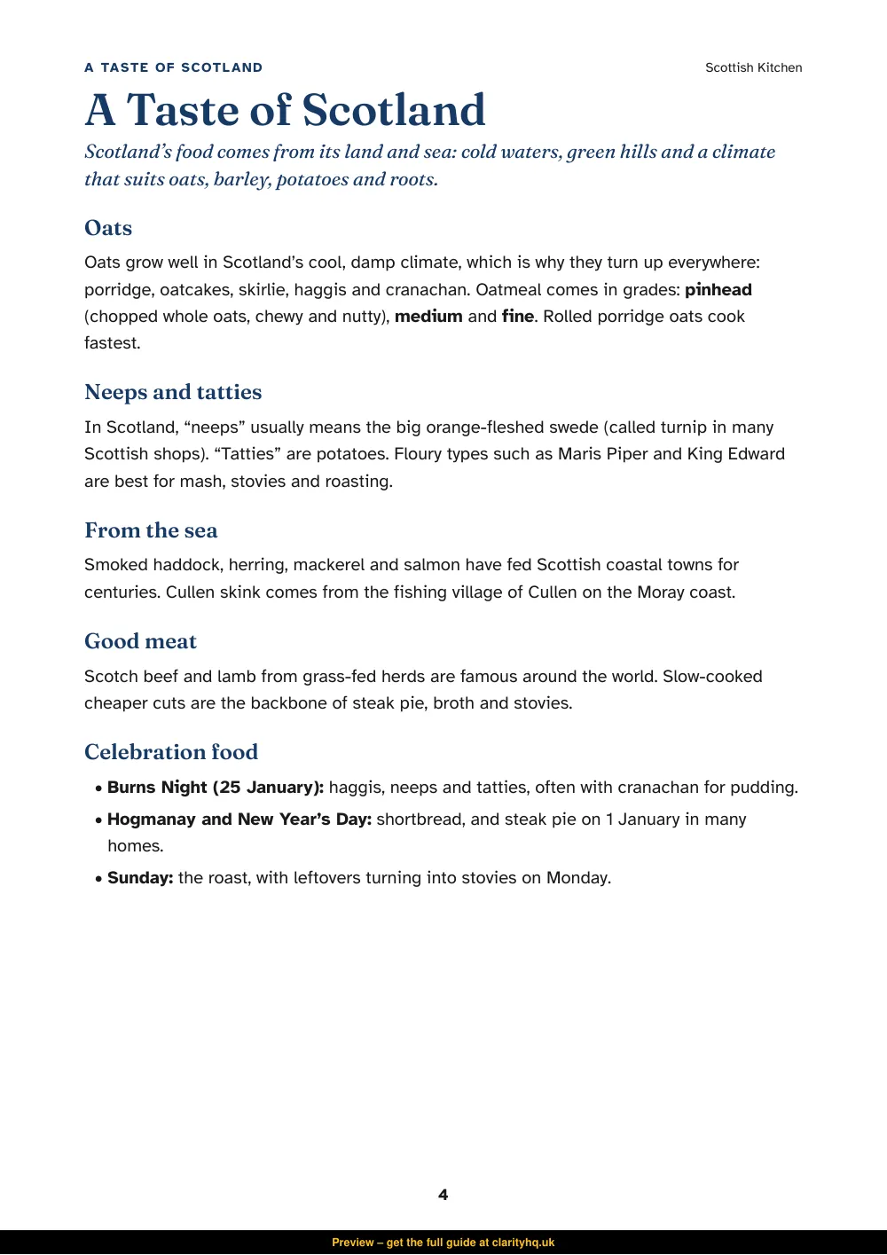 Scottish Kitchen cookbook, preview page 4