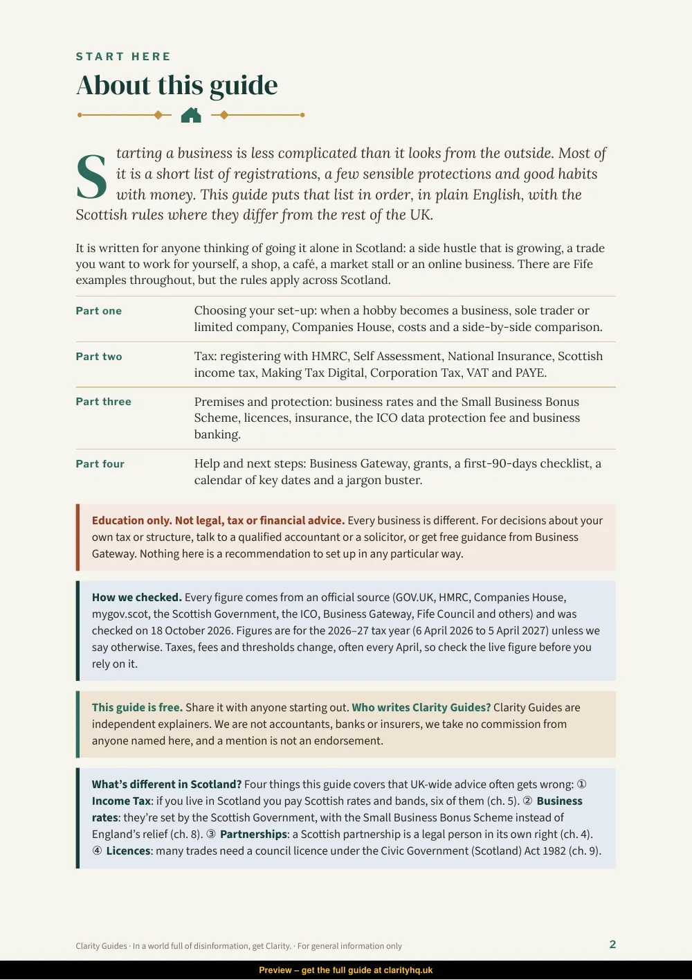 Starting a Business in Scotland, preview page 2